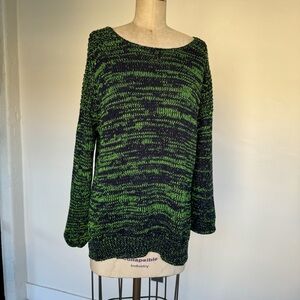 Green/Navy Long Sleeve Topshop Sweater